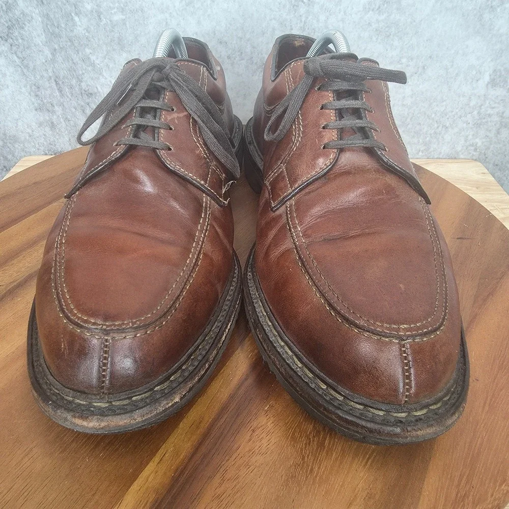 Allen Edmonds Wilbert Oxford Shoes Mens 13 Brown Leather Split Toe Derby Comfort